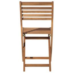Wyld and Coco 3-Piece Folding Acacia Wood Bistro Set Slatted Design in Brown - thumbnail 9