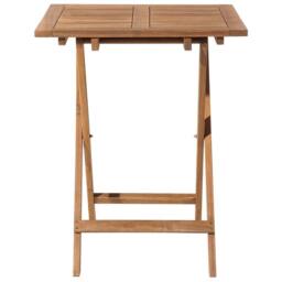 Wyld and Coco 3-Piece Folding Acacia Wood Bistro Set Slatted Design in Brown - thumbnail 6