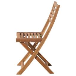 Wyld and Coco 3-Piece Folding Acacia Wood Bistro Set Slatted Design in Brown - thumbnail 8