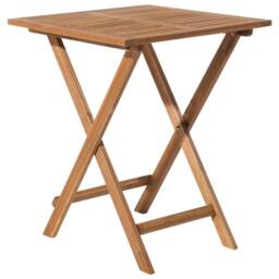 Wyld and Coco 3-Piece Folding Acacia Wood Bistro Set Slatted Design in Brown - thumbnail 5
