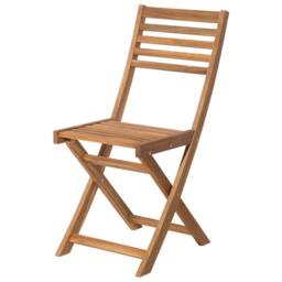 Wyld and Coco 3-Piece Folding Acacia Wood Bistro Set Slatted Design in Brown - thumbnail 7