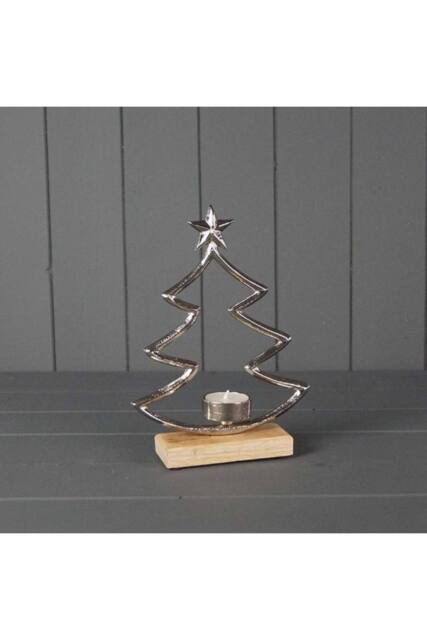 KDMD Silver Metal Tree Tealight Holder - image 1
