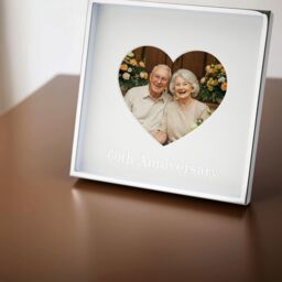 Happy Homewares 60th Anniversary 4x4 Nickel Heart Frame with Silver Foil - thumbnail 6