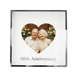 Happy Homewares 60th Anniversary 4x4 Nickel Heart Frame with Silver Foil - thumbnail 3