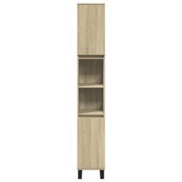 Berkfield Home Bathroom Cabinet Sonoma Oak 30x30x190cm Engineered Wood in Brown - Size: 30 x 30 x 190 cm - thumbnail 4
