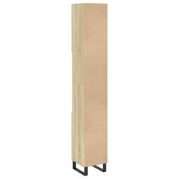 Berkfield Home Bathroom Cabinet Sonoma Oak 30x30x190cm Engineered Wood in Brown - Size: 30 x 30 x 190 cm - thumbnail 6
