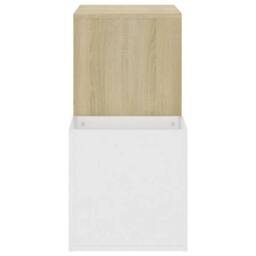Berkfield Home Hall Shoe Cabinet White & Sonoma Oak 105x35.5x70 cm Engineered Wood in Beige - thumbnail 6