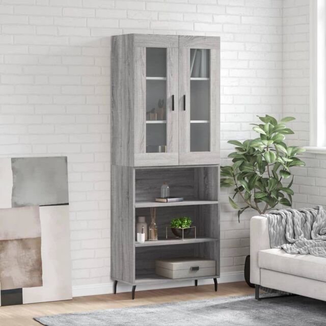 Berkfield Home Highboard Grey Sonoma 69.5x34x180 cm Engineered Wood - image 1