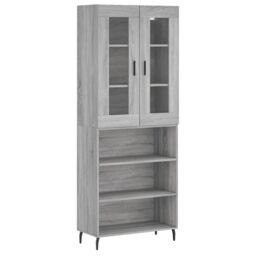 Berkfield Home Highboard Grey Sonoma 69.5x34x180 cm Engineered Wood - thumbnail 2
