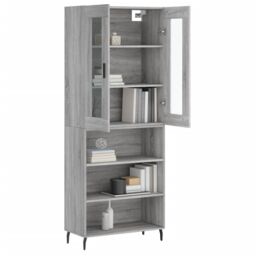 Berkfield Home Highboard Grey Sonoma 69.5x34x180 cm Engineered Wood - thumbnail 3