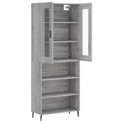Berkfield Home Highboard Grey Sonoma 69.5x34x180 cm Engineered Wood - thumbnail 4