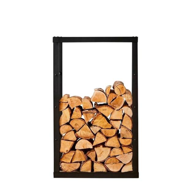 Nordara Firewood Rack 30x22x59cm Outdoor Metal in Black - Size: 30 x 22 x 59 cm - image 1