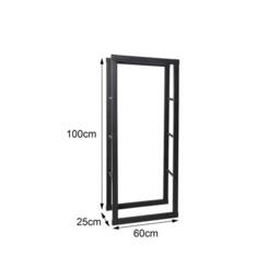 Nordara Firewood Rack 30x22x59cm Outdoor Metal in Black - Size: 30 x 22 x 59 cm - thumbnail 2