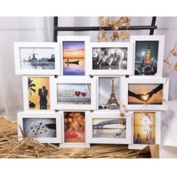 Xample 12 Photo Wall Mounted Picture Frame Multi Modern Photo Frame 10x15cm in White - Size: 10x15 cm - thumbnail 2