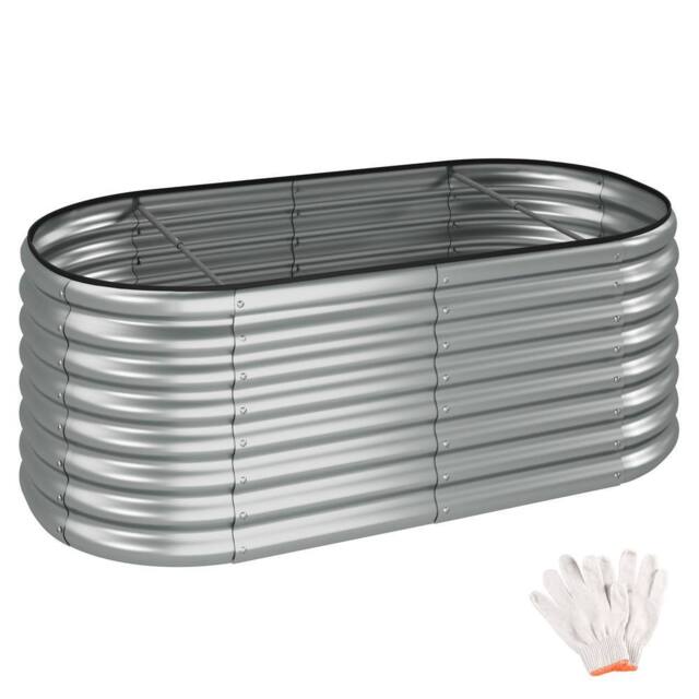 tectake Raised Bed Galvanized Steel 160 X 60 X 80 Cm in Silver - image 1
