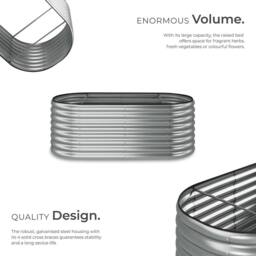 tectake Raised Bed Galvanized Steel 160 X 60 X 80 Cm in Silver - thumbnail 3