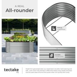 tectake Raised Bed Galvanized Steel 160 X 60 X 80 Cm in Silver - thumbnail 5
