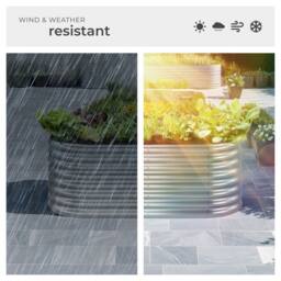 tectake Raised Bed Galvanized Steel 160 X 60 X 80 Cm in Silver - thumbnail 8