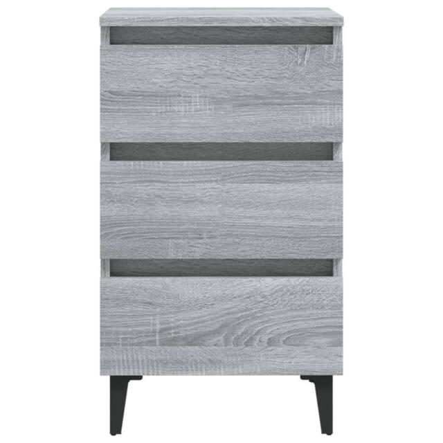 Berkfield Home Sturdy Bed Cabinet with Metal Legs Grey Sonoma 40x35x69 cm - Size: 40 x 35 x 69 cm - image 1