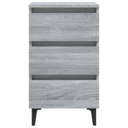 Berkfield Home Sturdy Bed Cabinet with Metal Legs Grey Sonoma 40x35x69 cm - Size: 40 x 35 x 69 cm - thumbnail 1