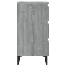 Berkfield Home Sturdy Bed Cabinet with Metal Legs Grey Sonoma 40x35x69 cm - Size: 40 x 35 x 69 cm - thumbnail 4