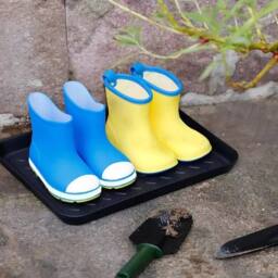 SPETLEK 3 Multi Purpose Plastic Shoe Tray Wellies Boots in Black - Size: Large - thumbnail 4