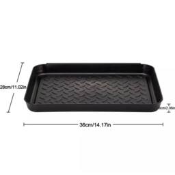 SPETLEK 3 Multi Purpose Plastic Shoe Tray Wellies Boots in Black - Size: Large - thumbnail 2