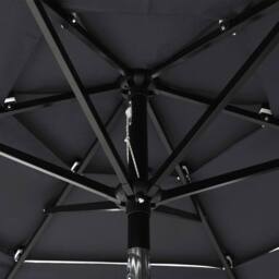 Berkfield Home 3-Tier Parasol with Aluminium Pole Anthracite 2 m in Black - thumbnail 5