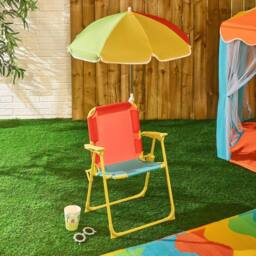 OHS Kids Camping Chair Parasol Set Picnic Outdoor Folding Seat - thumbnail 1