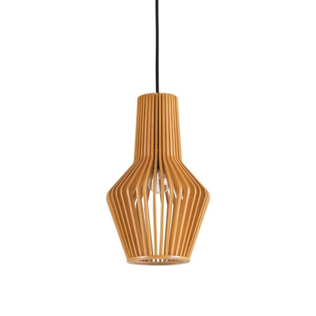 Netlighting Citrus 1 Light Ceiling Pendant Wood E27 in Brown - image 1