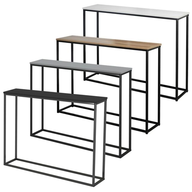 EONLION Wooden Console Table, Free-Standing Hallway Shelf with Metal Legs in Brown - image 1