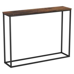 EONLION Wooden Console Table, Free-Standing Hallway Shelf with Metal Legs in Brown - thumbnail 6