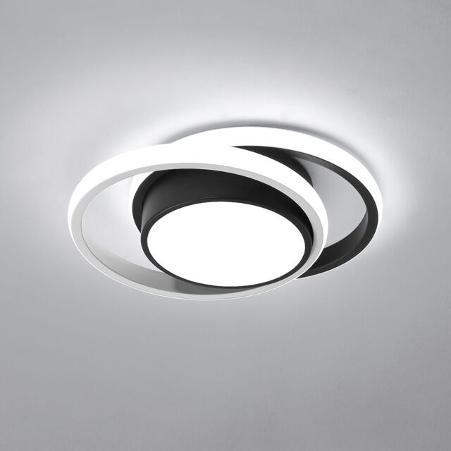 Pheashine Modern Round Ceiling Light, 36W, Black+White, 3000K/6500K, 27cm, Indoor in Black - image 1