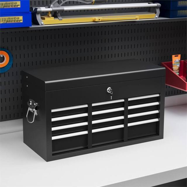 Kelvenix Black-6 Drawer Tool Chest, Lockable Metal Tool Box in Black - Size: 500mm - image 1