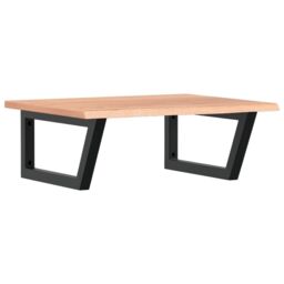 Berkfield Home Basin Shelf Wall Mounted Steel & Solid Wood Oak in Brown - thumbnail 2