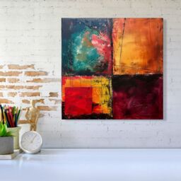 Warren Reed - Designer Quadrant Fusion: Colours In Conflict Canvas - Size: w10 inch x h10 inch - thumbnail 1