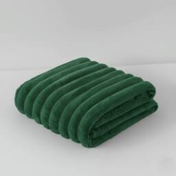 Snug City Chunky Ribbed Mink Throw Ultra Soft Warm Elegant Blanket for Sofa Bed in Green - Size: 200 cm x 240 cm - thumbnail 2