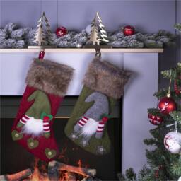 mysmartbuy 2x Christmas Stocking Holders Christmas Tree Design Weighted Base in Dark Grey - thumbnail 5