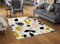 Benjamin Tate Design Leaves Acorns & Branches Rug in Natural - Size: Large - thumbnail 2