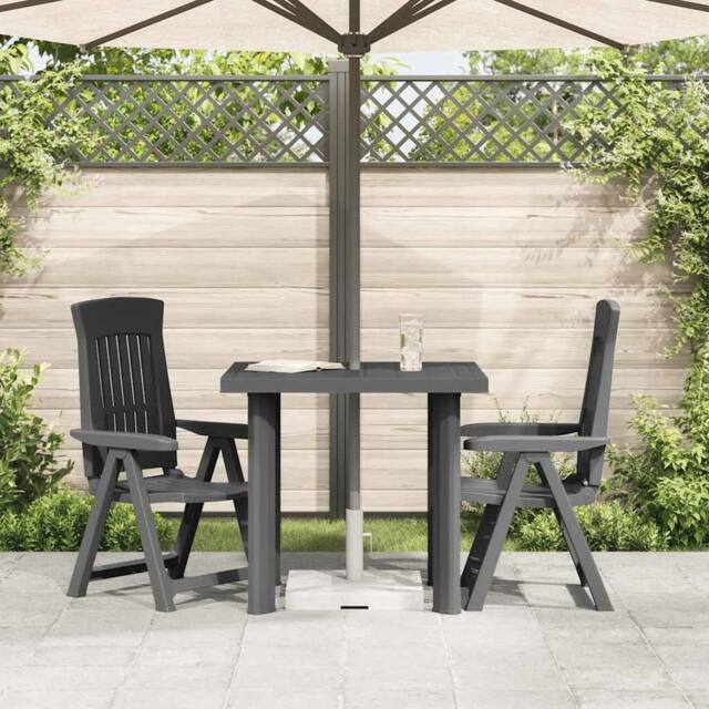 Berkfield Home Garden Table Anthracite 80x75x72 cm Plastic in Dark Grey - Size: 80 x 75 x 72 cm - image 1