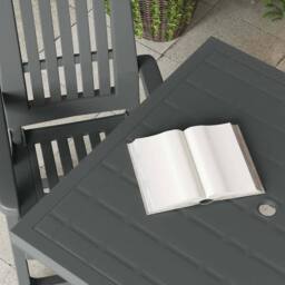Berkfield Home Garden Table Anthracite 80x75x72 cm Plastic in Dark Grey - Size: 80 x 75 x 72 cm - thumbnail 4