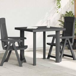 Berkfield Home Garden Table Anthracite 80x75x72 cm Plastic in Dark Grey - Size: 80 x 75 x 72 cm - thumbnail 2