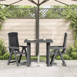 Berkfield Home Garden Table Anthracite 80x75x72 cm Plastic in Dark Grey - Size: 80 x 75 x 72 cm