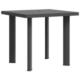 Berkfield Home Garden Table Anthracite 80x75x72 cm Plastic in Dark Grey - Size: 80 x 75 x 72 cm - thumbnail 3