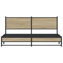Berkfield Home Metal Bed Frame without Mattress Sonoma Oak 160x200 cm in Brown - thumbnail 5