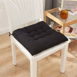 NESTLUNE 4 Pack Tie-On Seat Cushions for Indoor Outdoor Dining Garden in Black - Size: 100 cm x 190 cm - thumbnail 5