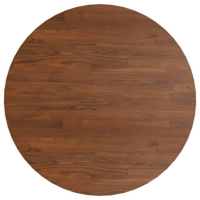 Berkfield Home Round Table Top Dark Brown Ã˜80x1.5 cm Treated Solid Wood Oak - Size: 80x1.5 cm - image 1