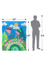Hasbro Peppa Pig Blanket 152x127cm World is an Adventure Peppa & George in White - Size: 152x127 cm - thumbnail 5