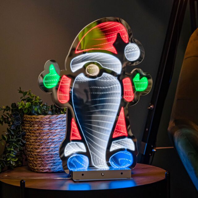 Samuel Alexander 40cm Infinity Christmas Santa with Metal Base & Multi-Coloured LEDs - image 1