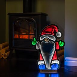 Samuel Alexander 40cm Infinity Christmas Santa with Metal Base & Multi-Coloured LEDs - thumbnail 4